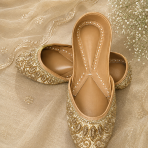 Gold Embroidered punjabi bridal jutti for women