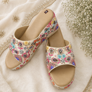 Multicolor Floral Embroidered Bridal Heels